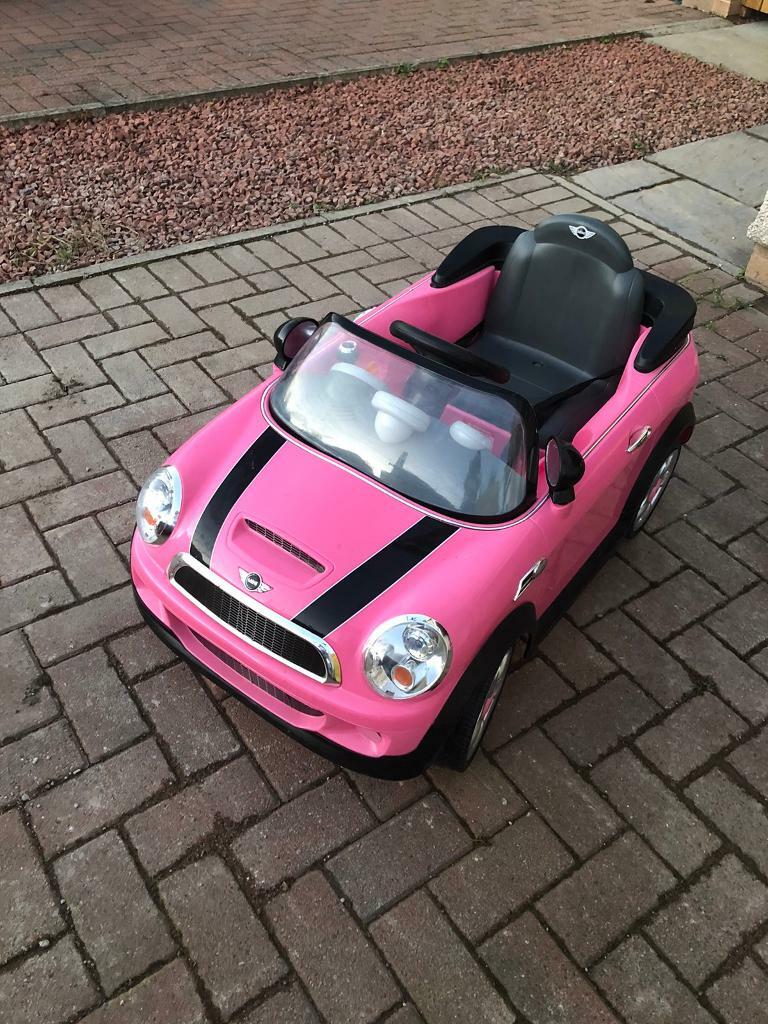 pink mini cooper electric car